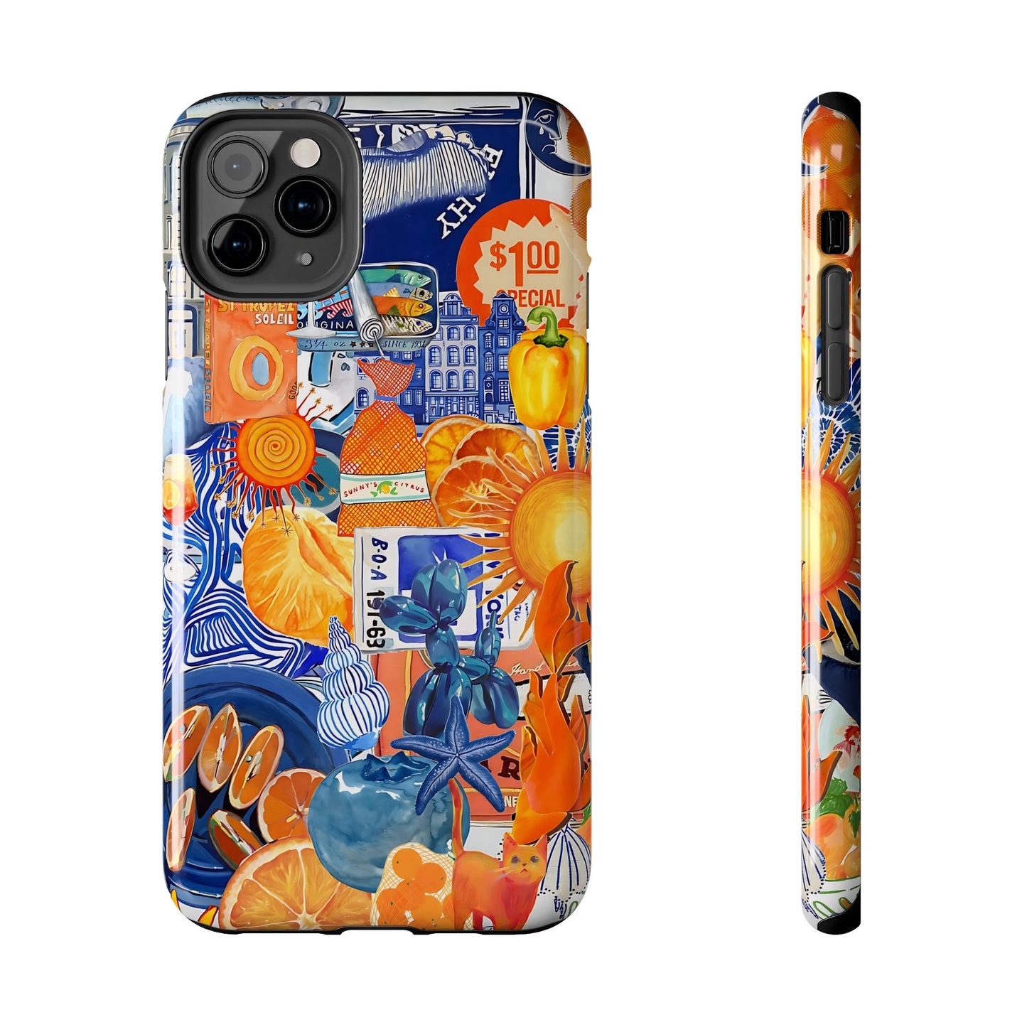 Italian Summer Themed Collage Phone Case, European Summer, Scrapbook Phone Case Aesthetic, iPhone 15 14 13 12 11 Pro Max 8 Plus X Aesthetic