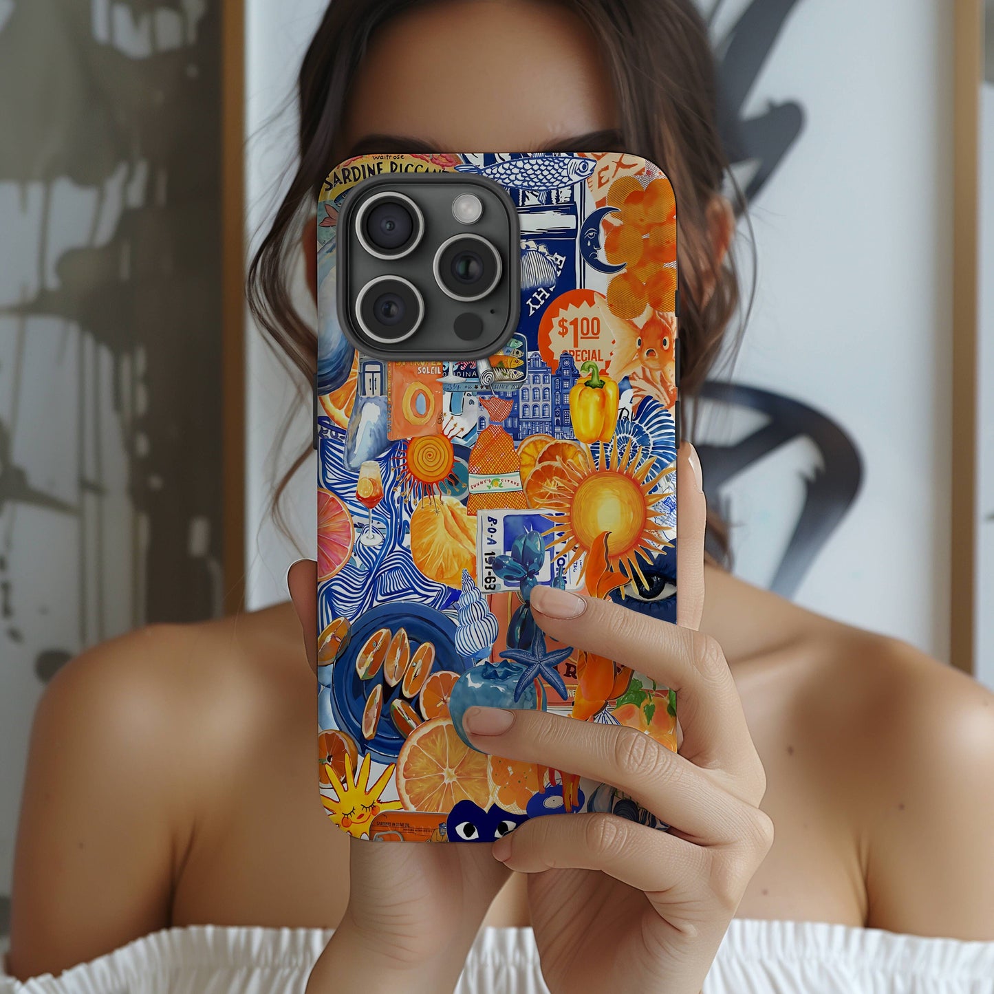 Italian Summer Themed Collage Phone Case, European Summer, Scrapbook Phone Case Aesthetic, iPhone 15 14 13 12 11 Pro Max 8 Plus X Aesthetic