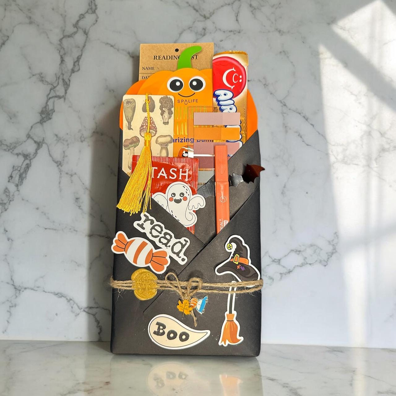 a bag that has some stickers on it